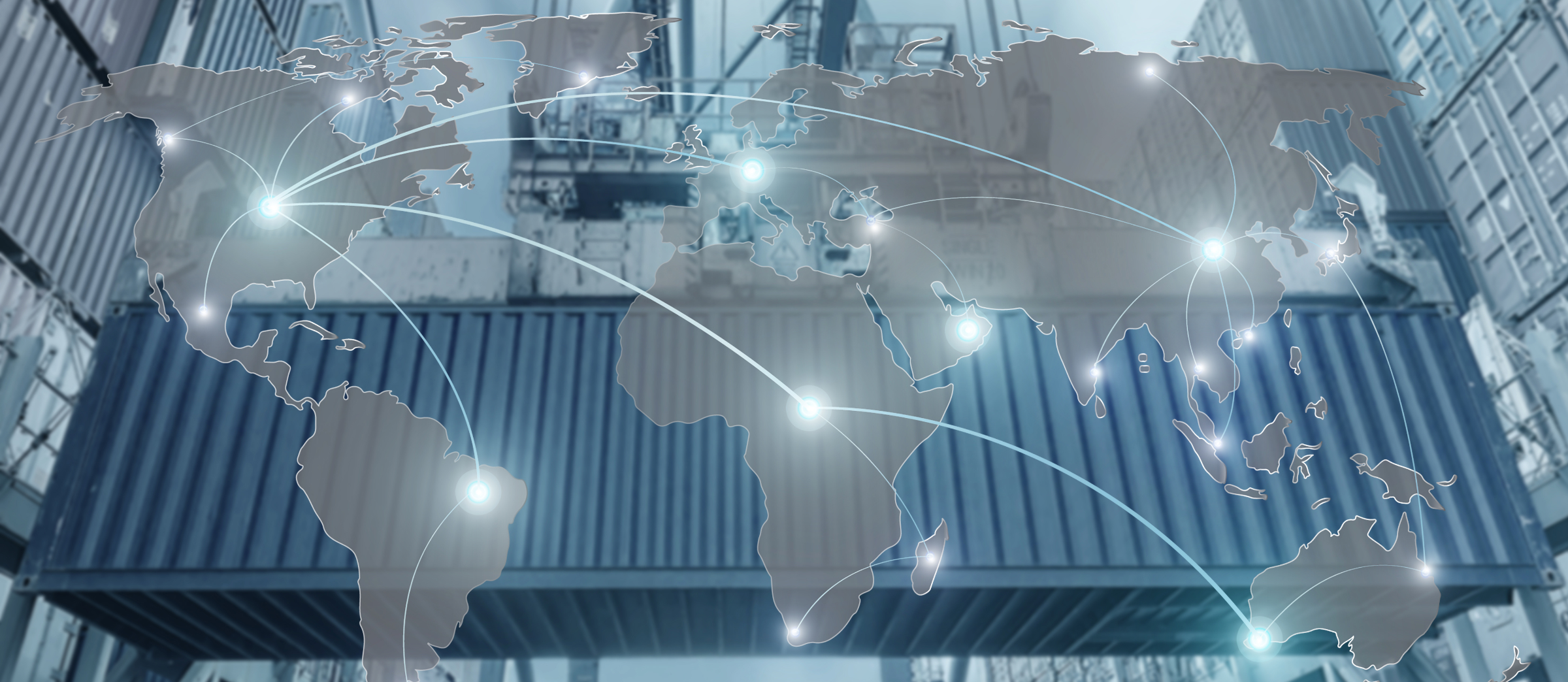 Import, Export, Logistics concept - Map global partner connection