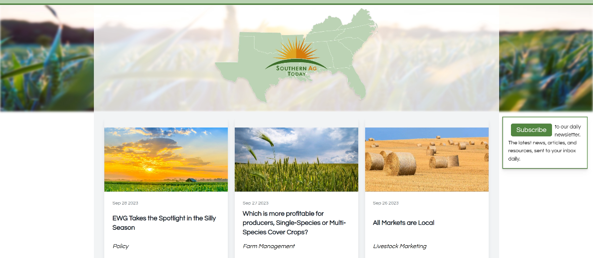 Southern Ag Today website homepage