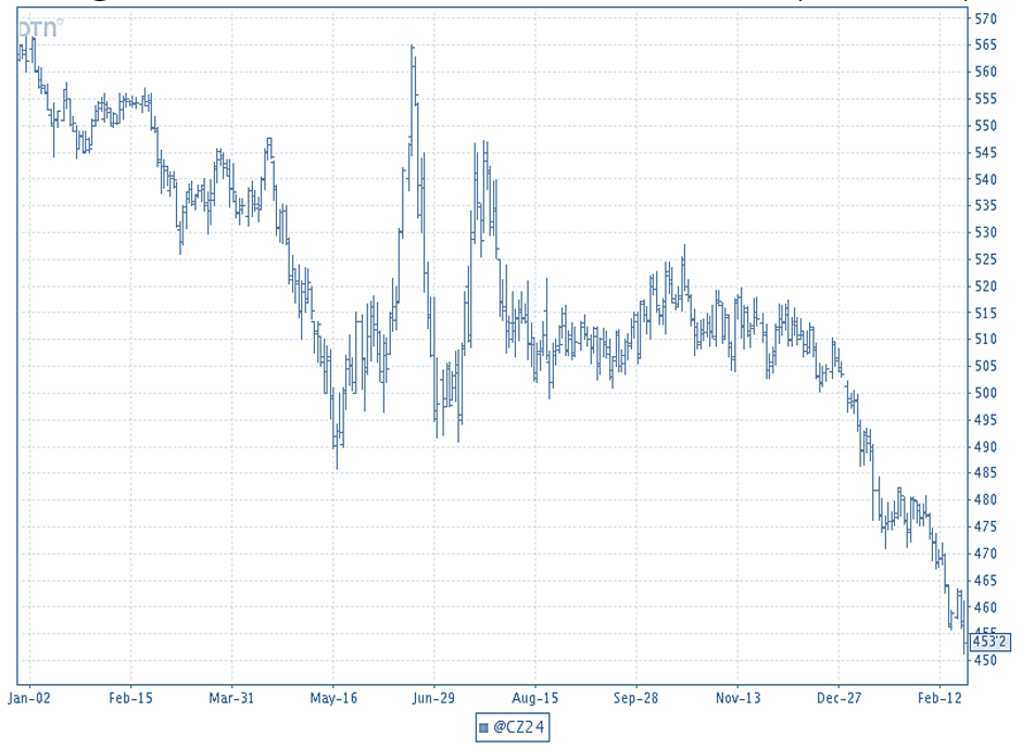 Figure 1: December 2024 Corn Futures (2/22/2024)