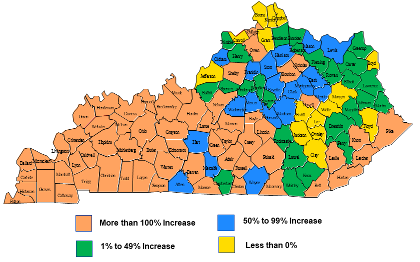 Figure 2: Percentage Change in the Market Value of Agricultural Product Sales (2022 vs. 2002)