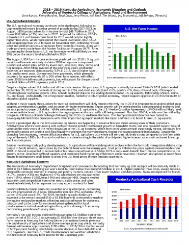 Ag Economic Situation & Outlook, U.S. and Kentucky, 2018-2019, publication coverpage