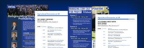 flyers from our Backgrounding/Stocker Profitability Conference, annual Economic Subject Matter Agent Training, and Managing Cow-Calf Operations for Profit Virtual Meeting