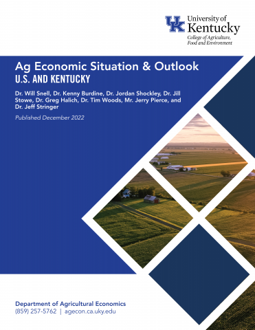 Ag Economic Situation & Outlook, U.S. and Kentucky, 2022-2023, publication coverpage