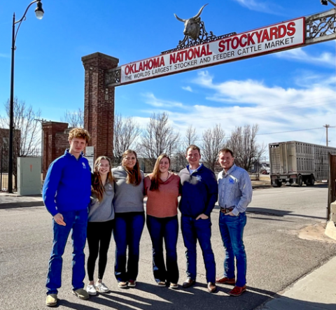 Academic team at Oklahoma National Stockyards in Oklahoma City, during SAEA Annual Meeting, Spring 2023